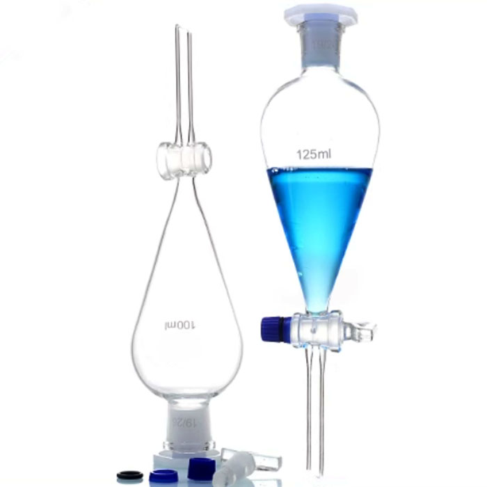     543 Squib pear shape separatory funnel  with ground-in glass stopper and stopcock